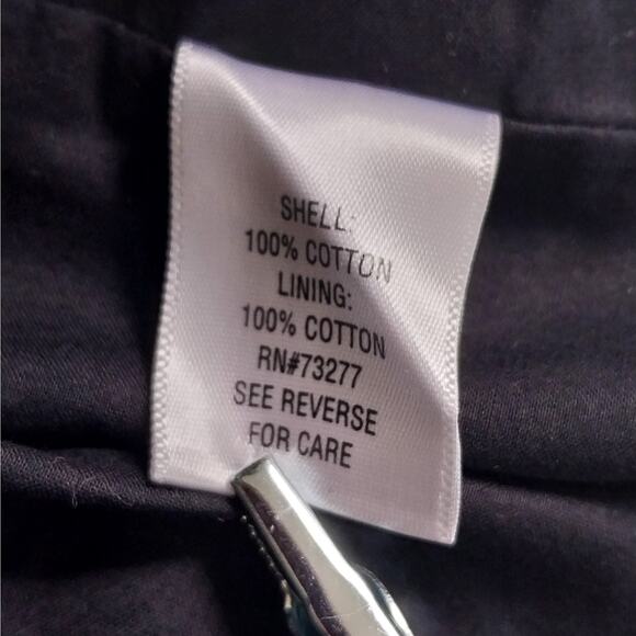 SONOMA! BLACK & WHITE INDIA PRINT COTTON, RUCHED WAIST SUN DRESS! SZ L - Picture 8 of 9